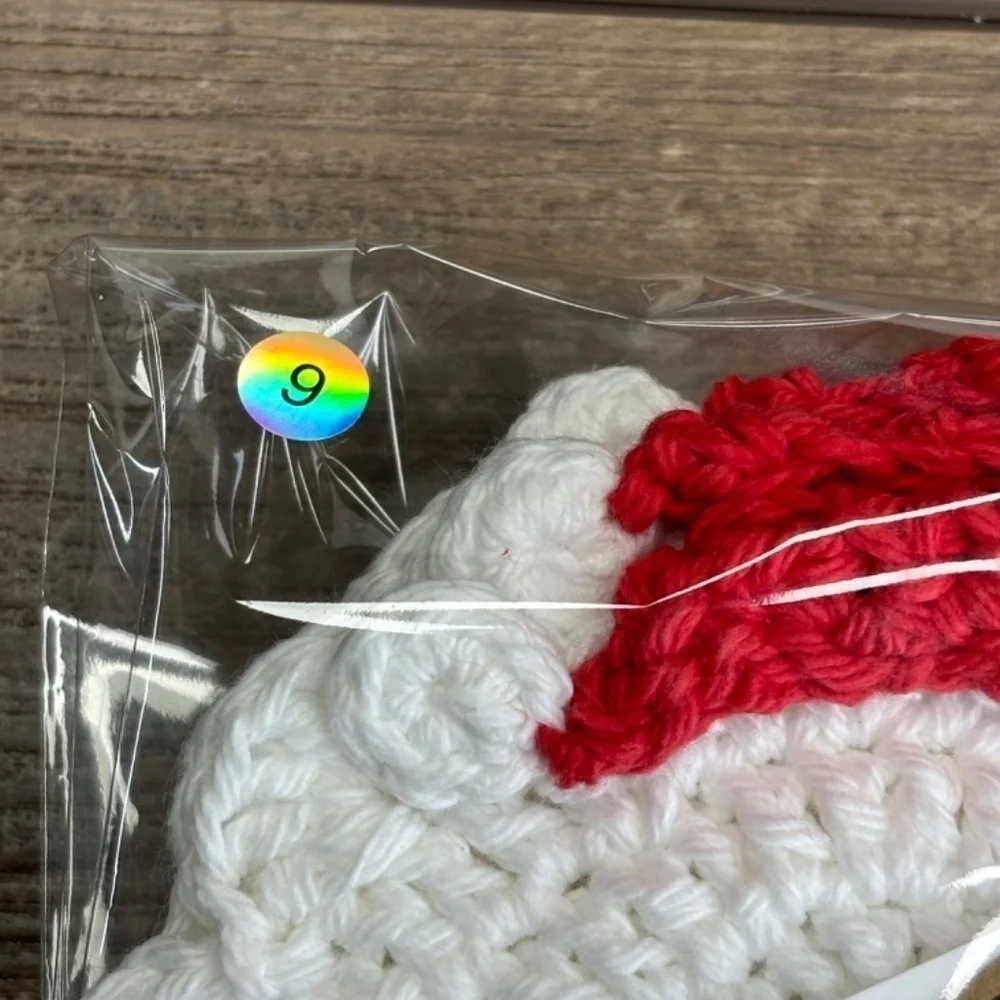 Santa Claus Coasters Christmas Holiday Set Handcrafted Crochet‎ Cotton